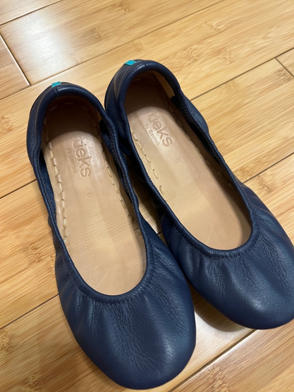 Tieks Navy Leather Foldable Ballet Flats